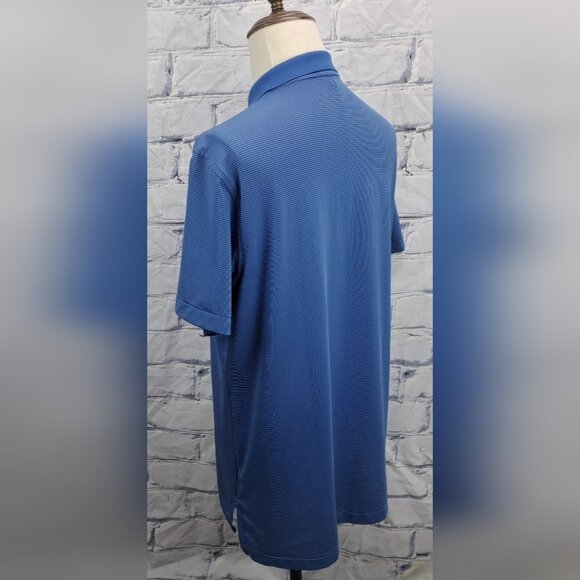 Peter Millar Summer Comfort Mens Polo Shirt Golf Blue Striped Classic Fit Medium - Picture 10 of 15